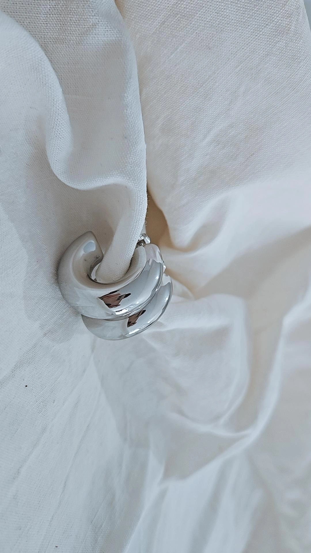 Cerchi Doppi Silver  3 cm
